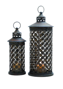 Candle Lantern with Intricate Details - Set of 2