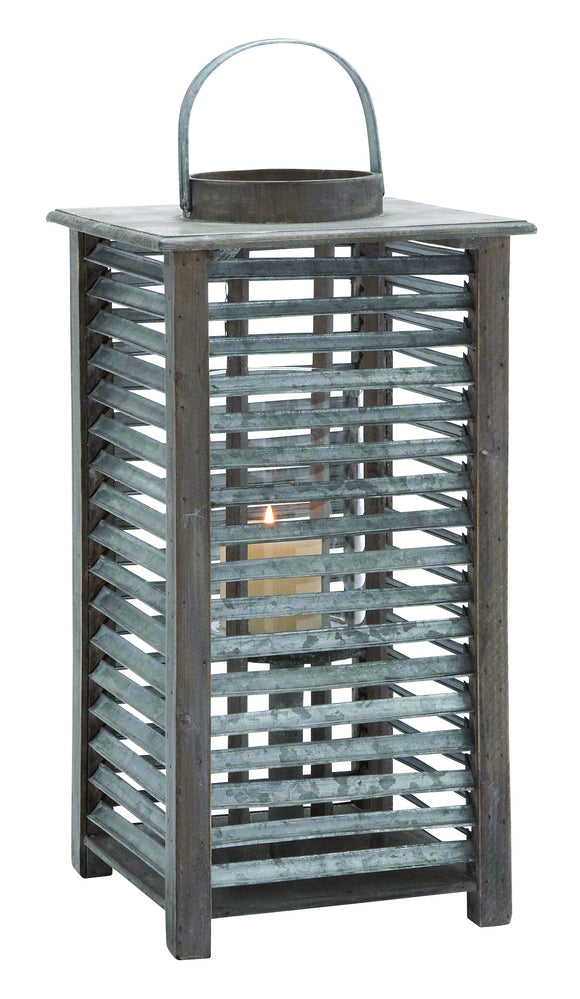 Multi-hook Facility Metal Lantern with Matte Gold Finish