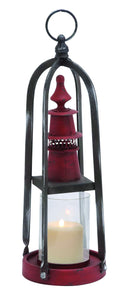 Customary Styled Metal Glass Candle Lantern