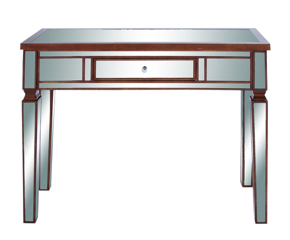 Wooden Mirror Console Table with Colorful Scheme and Drawers