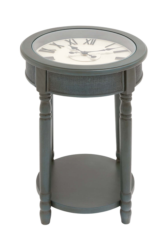 The Gray Wood Glass Clock Table