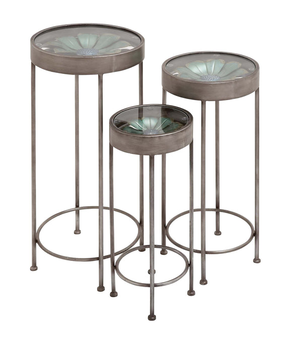 The Super Cool Set of 3 Metal Glass Plant Stand