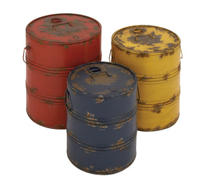 The Cool Set of 3 Metal Barrel