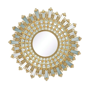 Elegant Sun Shaped Golden Mirror Décor