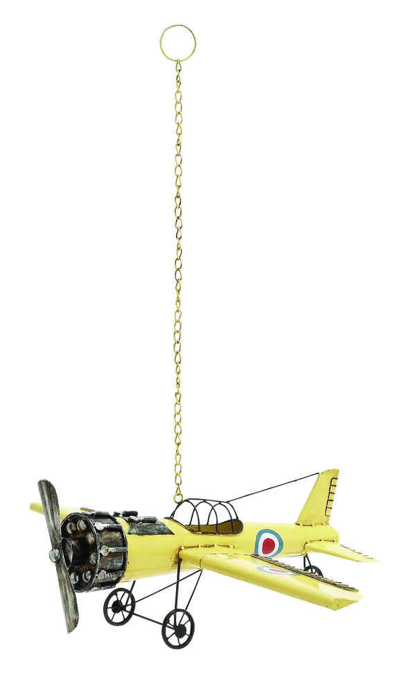 Decorative and Classy Yellow Vintage Bi Airplane Model