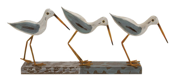 Striking Styled Wood Metal 3 Birds On Stand