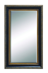 Wood Beveled Mirror with Embossed Patternson Frame