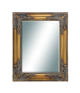 Beveled Mirror with Intricate Baroque Style Carved accents