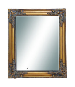 Wooden Beveled Rectangular Design Mirror in Natural Wood Finish