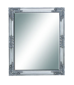 Framed Beveled Mirror with a Rich Silver Finish