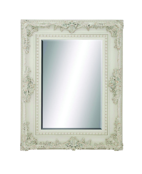 Elegant White Wooden Framed Wall Mirror