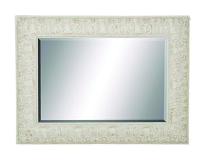 Classy White Wooden Frame Wall Mirror