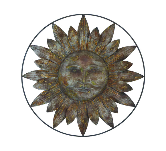 Metal Sun Wall Decor with Casual Setups