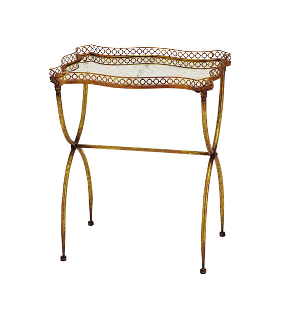 Metal Tea Table in Deep Golden Shade and Versatile Style