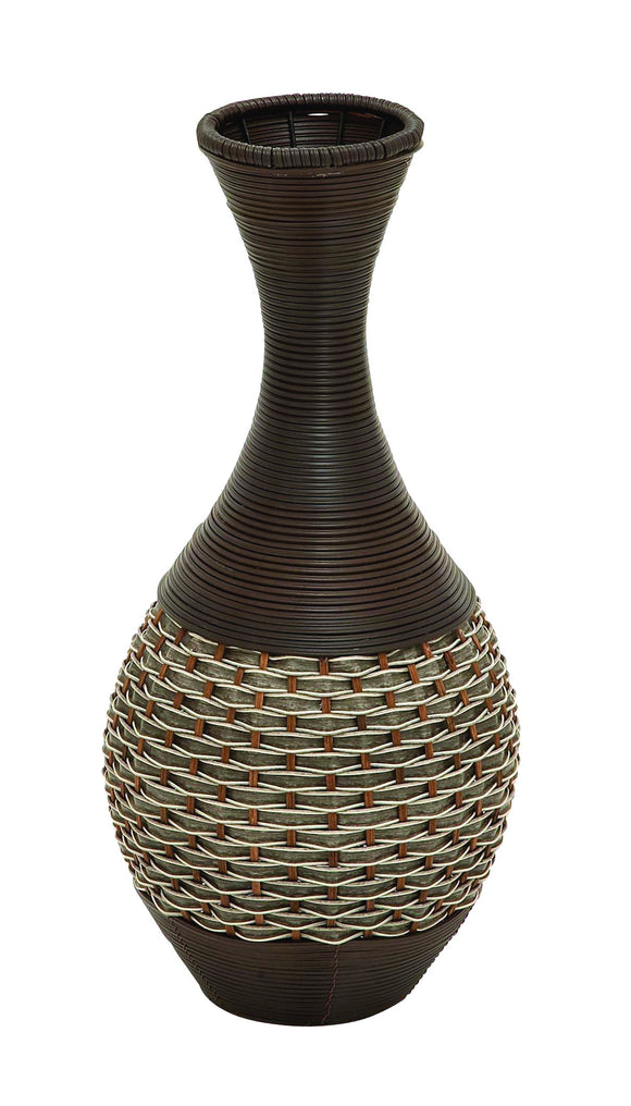 Durable Wooden Polyresin Vase with Elaborate Design