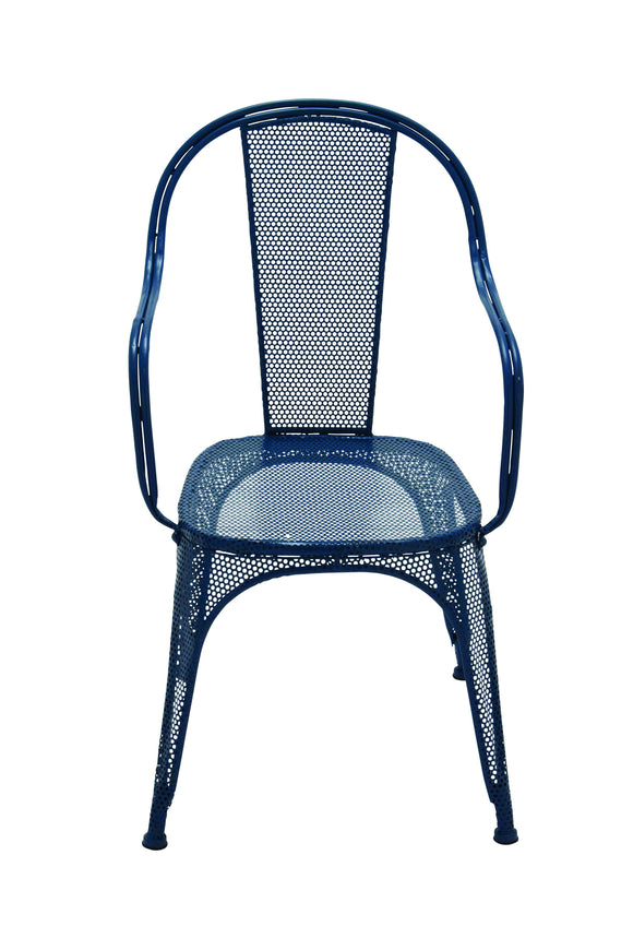 Relaxing and Classy Netted Metal Blue Chair