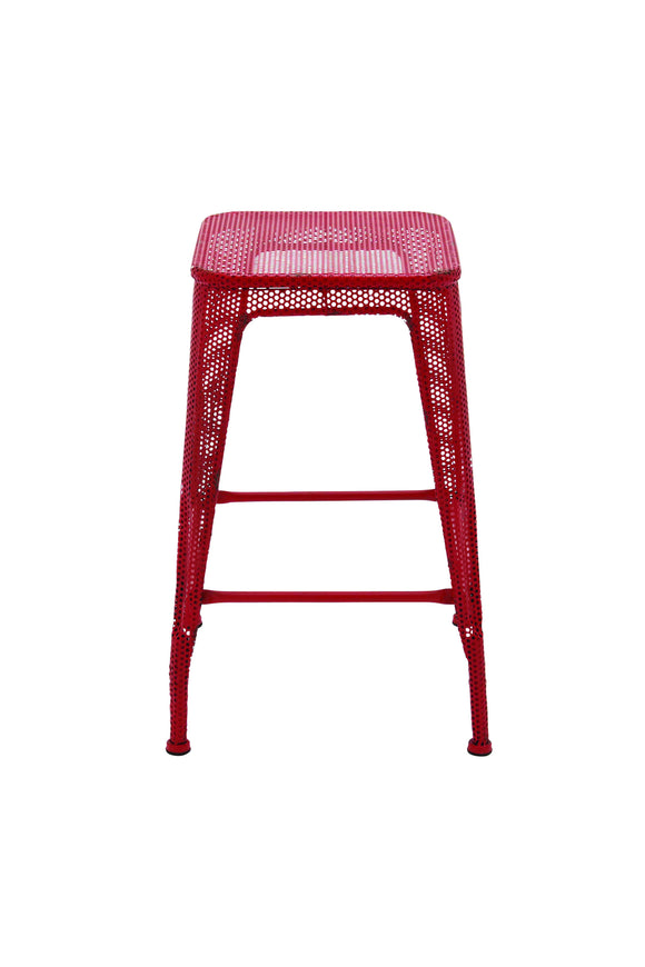 Portable and Elegant Red Netted Metal Stool