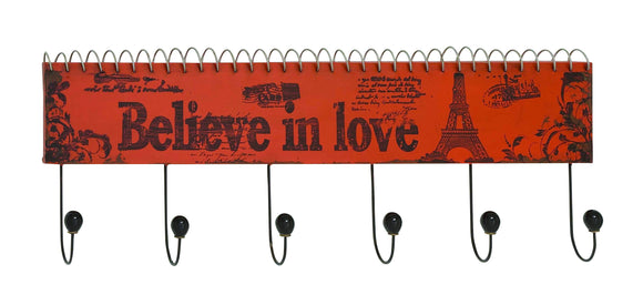 Believe in love fantastic flashy metal wall hook