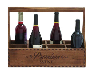 Wooden Classy Coffee Themed Portable Wine Holder