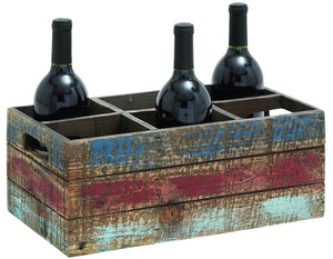 Colored Wooden Box Style Portable Wine Holder