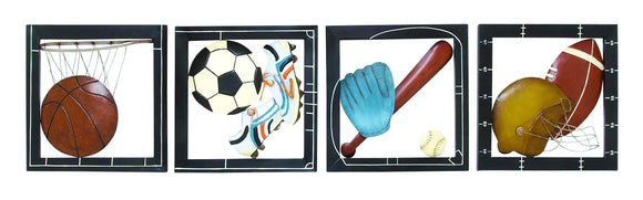 Assorted sporty creative metal wall décor