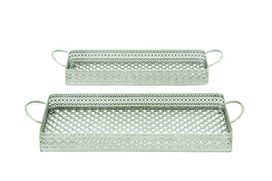 Paris country pleasant metal tray pair