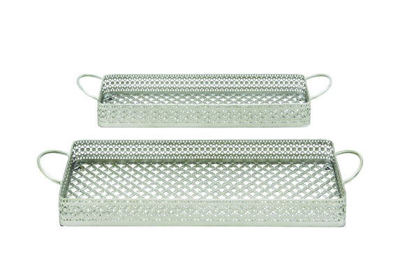 Paris country pleasant metal tray pair