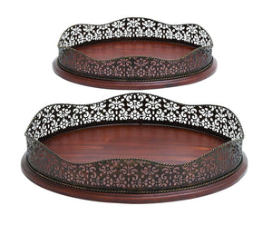 Artistic customary Wood metal tray