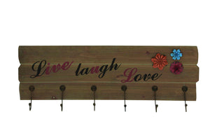 Classy Wooden Floral Metal Wall Hook Panel