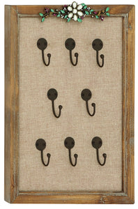 Wooden Frame  Classy Metal Hook Wall Panel