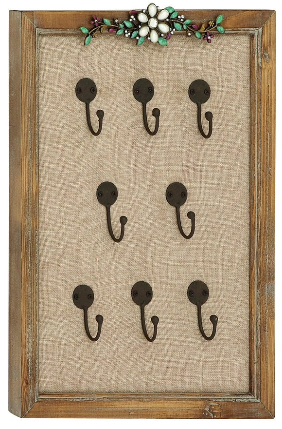 Wooden Frame  Classy Metal Hook Wall Panel