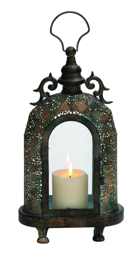 Customary Styled Metal Glass Lantern