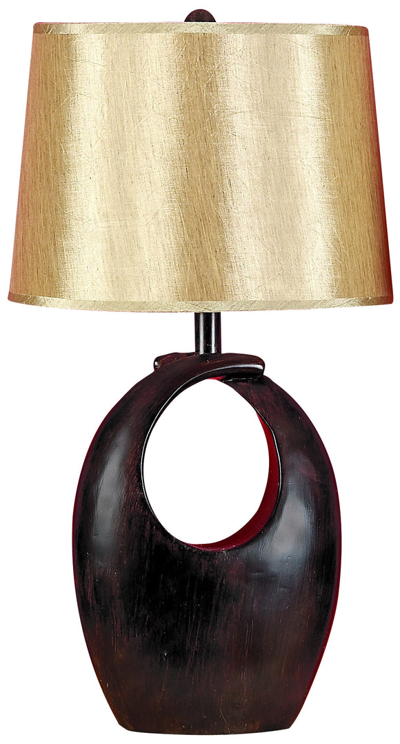 POLYSTONE TABLE LAMP BLACK AND GOLD