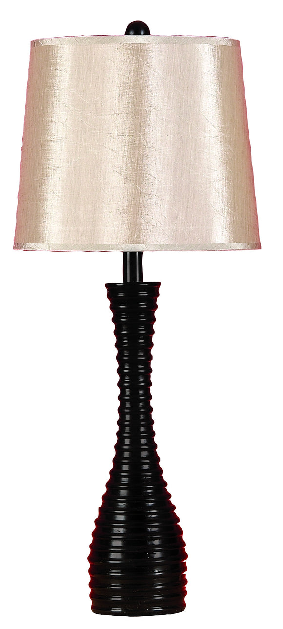 POLYSTONE TABLE LAMP WITH ROPE ACCENTS