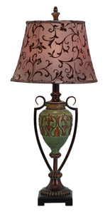 POLYSTONE METAL TABLE LAMP WITH 35 INCH HEIGHT