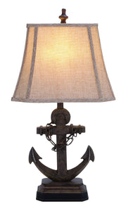 POLYSTONE ANCHOR LAMP CORNER TABLE LIGHT