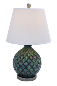 Stylish Ceramic Table Top Lamp With Coral Waves