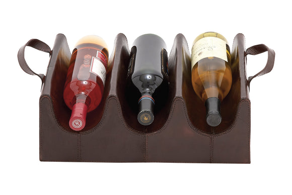 The Stunning Wood Real Leather Wine Holder