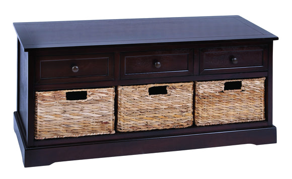 Modern Cabinet With 3 Wicker Baskets Side By Side