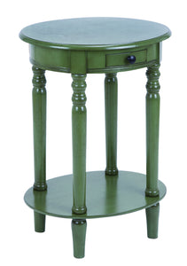 Classic Accent Table With Polished Grass Green Wood