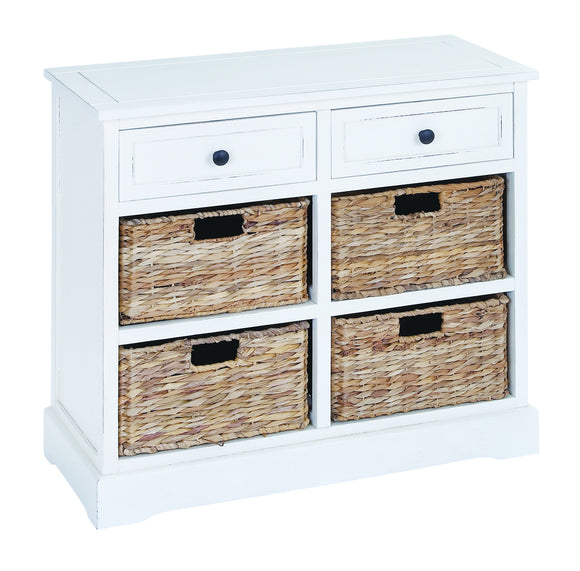 Basket Cabinet with Fine Detailing in Exclusive White Color