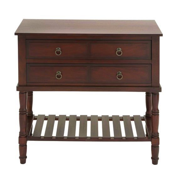 Wood Console in Mahogany Brown Shade with Smoothly Finish