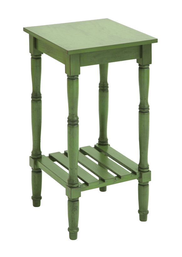 Wood Accent Table in Steel Green Shade with Smooth Finish