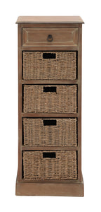 The Tall Wood Basket Accent Chest