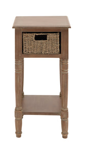 The Simple Wood Basket Accent Table