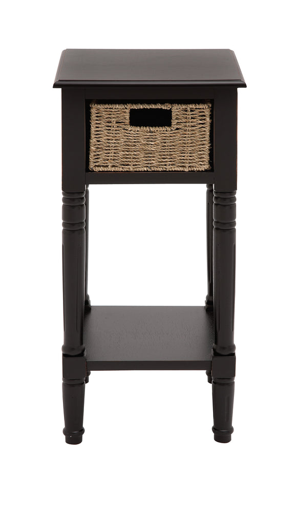 The Dense Wood Basket Accent Table