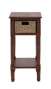 The Tanned Wood Basket Accent Table