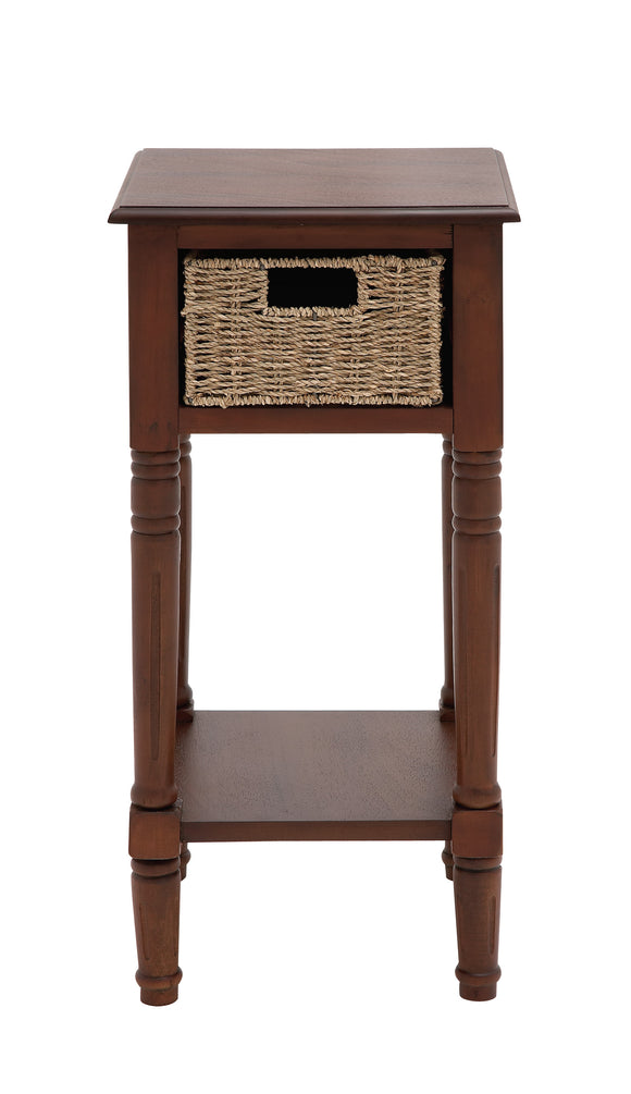 The Tanned Wood Basket Accent Table