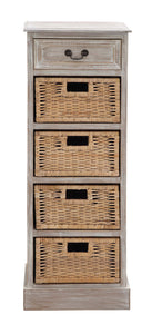 The Rustic Wood 4 Basket Chest