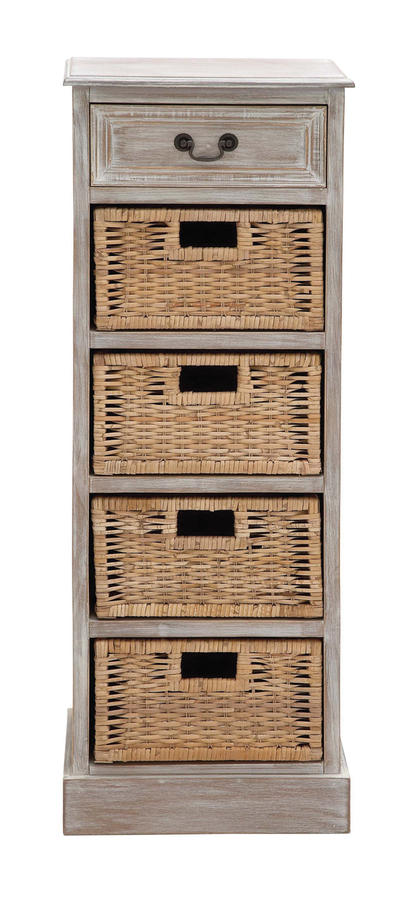 The Rustic Wood 4 Basket Chest